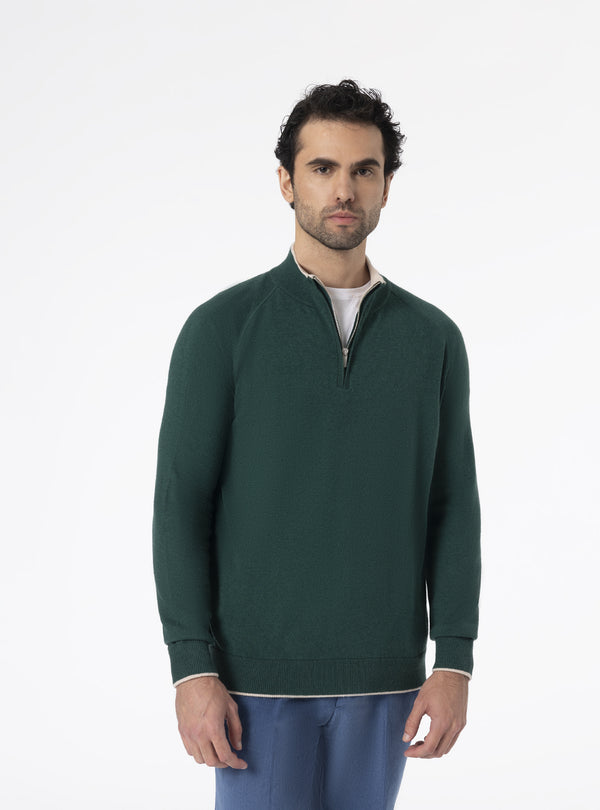 Maglione mezza Zip in Cashmere - Dubai