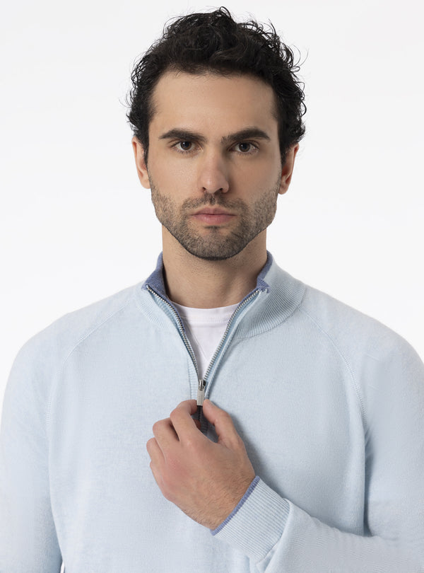 Maglione mezza Zip in Cashmere - Dubai