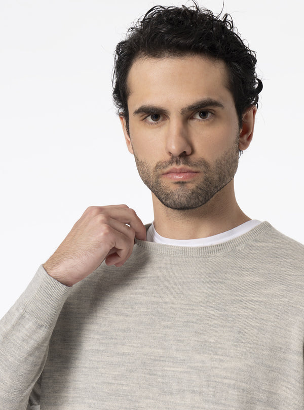 Jersey de cuello redondo en lana Merino - Somerville