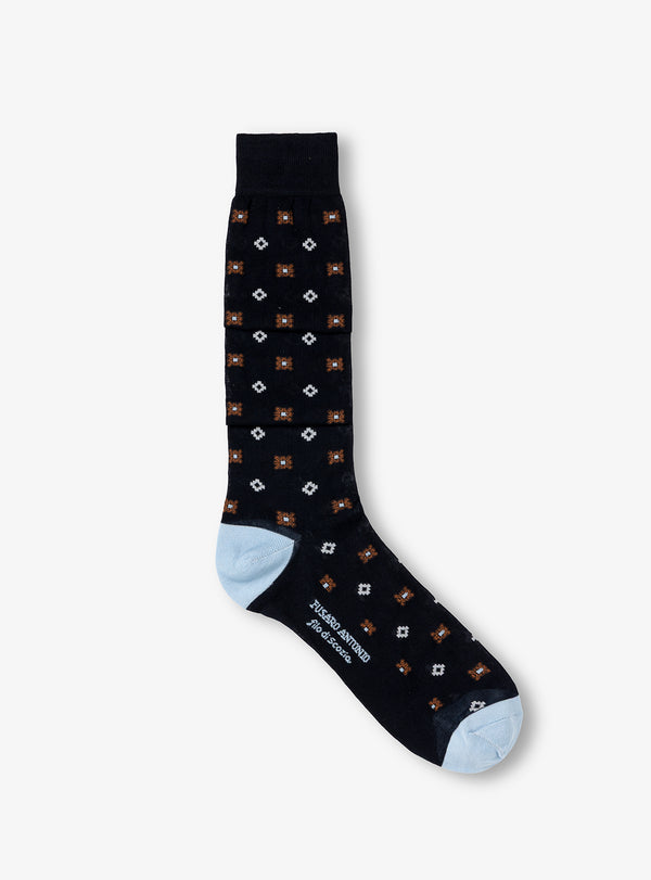 Calza Uomo Fantasia in Filo di Scozia