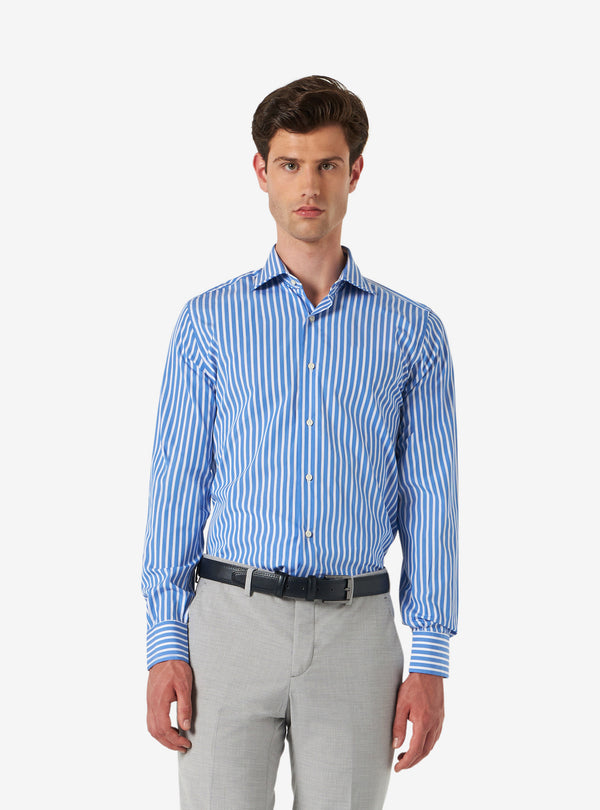 Camisa regular con cuello francés en algodón - Sarga