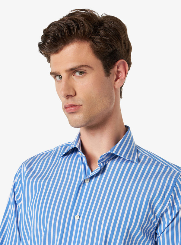Camisa regular con cuello francés en algodón - Sarga
