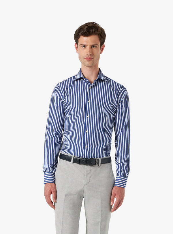 Camisa regular con cuello francés en algodón - Sarga