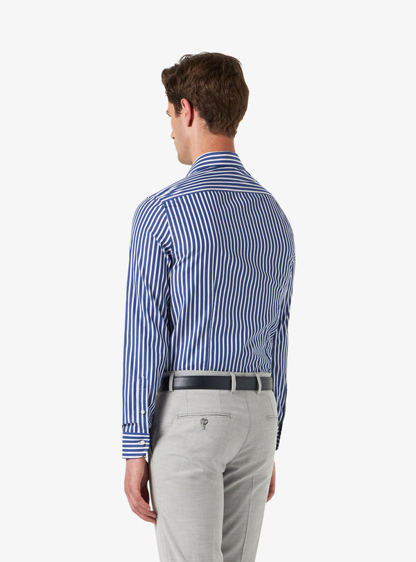 Camisa regular con cuello francés en algodón - Sarga