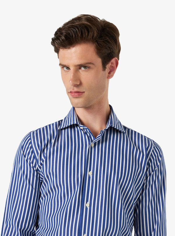Camisa regular con cuello francés en algodón - Sarga