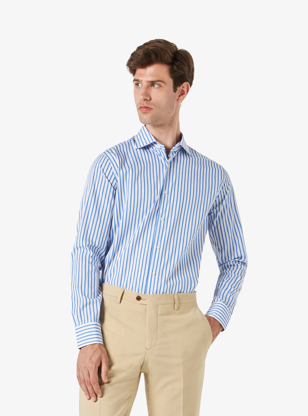 Camisa regular con cuello francés en algodón - Sarga
