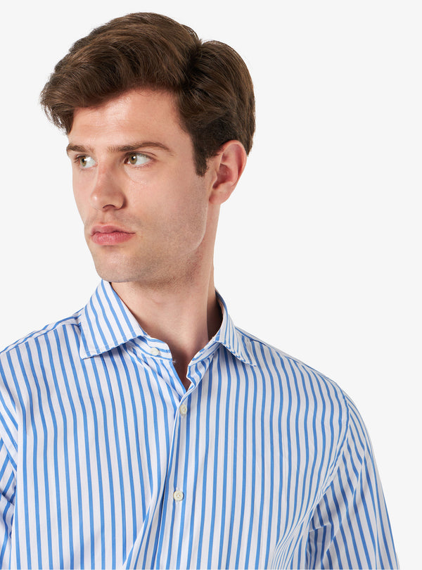 Camisa regular con cuello francés en algodón - Sarga