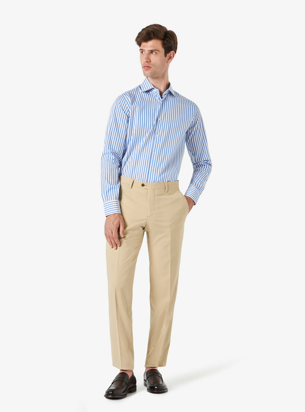 Camisa regular con cuello francés en algodón - Sarga