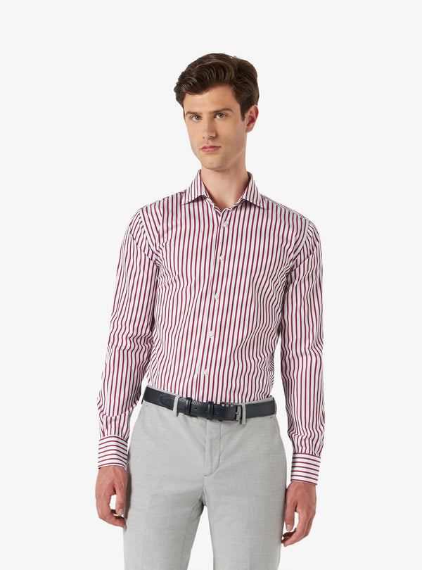 Camisa regular con cuello francés en algodón - Sarga