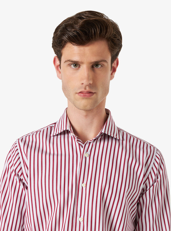 Camisa regular con cuello francés en algodón - Sarga
