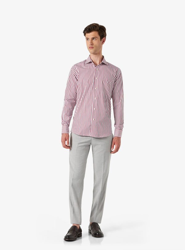 Camisa regular con cuello francés en algodón - Sarga