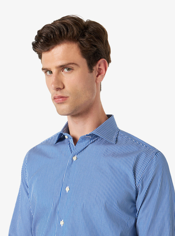 Camisa regular con cuello francés en algodón - Sarga