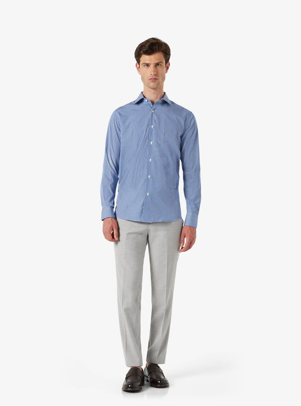 Camisa regular con cuello francés en algodón - Sarga