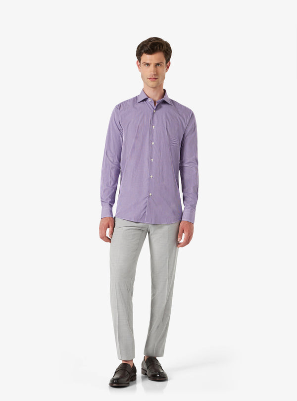 Camisa regular con cuello francés en algodón - Sarga