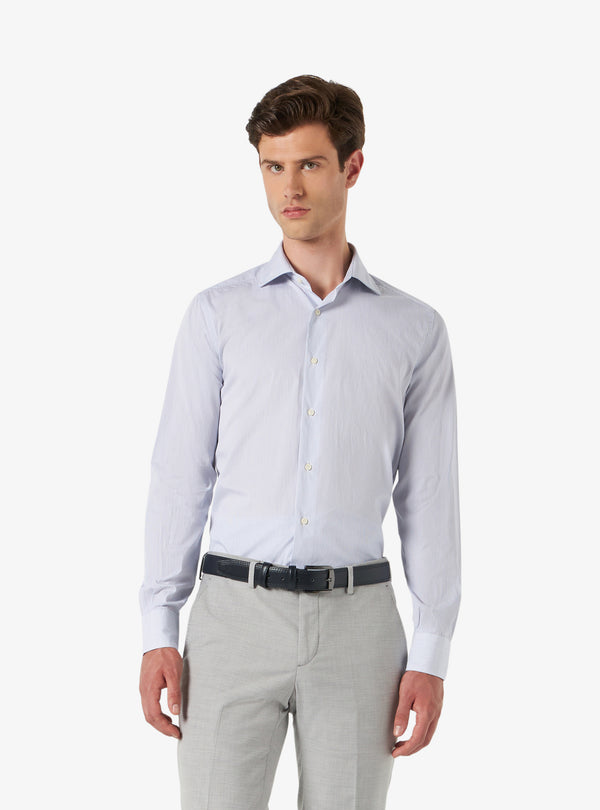 Camisa regular con cuello francés en algodón - Sarga