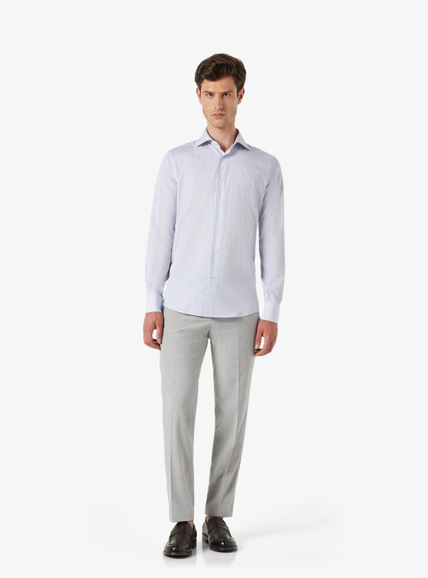 Camisa regular con cuello francés en algodón - Sarga