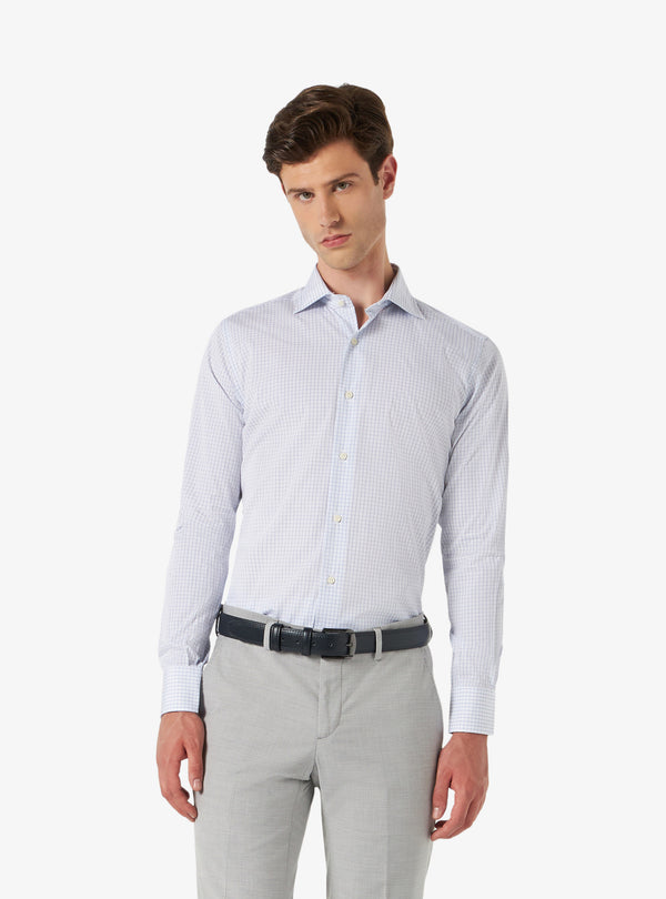 Camisa regular con cuello francés en algodón - Sarga