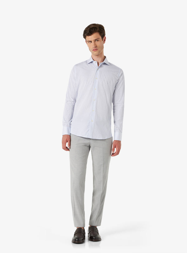 Camisa regular con cuello francés en algodón - Sarga