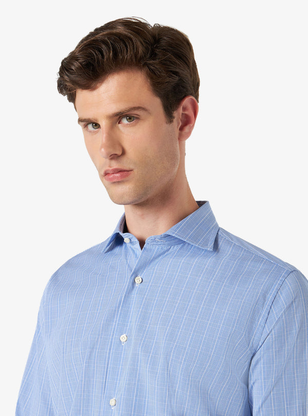 Camisa regular con cuello francés en algodón - Sarga
