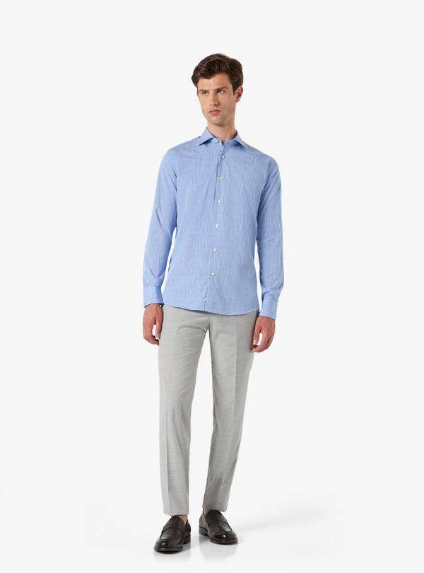 Camisa regular con cuello francés en algodón - Sarga