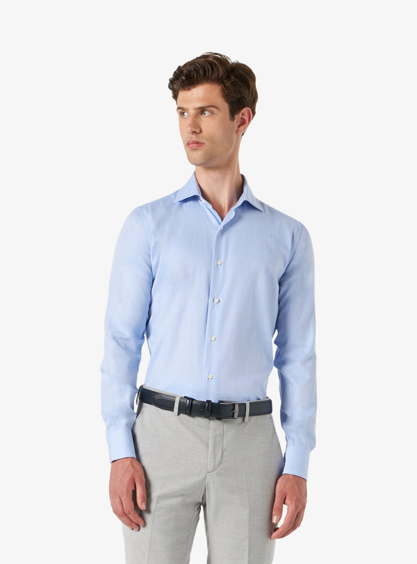 Camicia Regular in cotone con collo tagliato - Marine