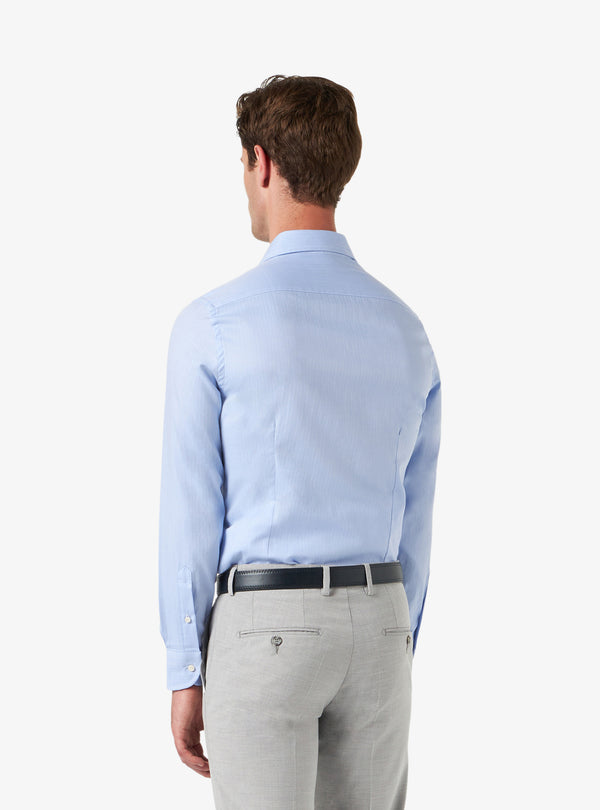 Camicia Regular in cotone con collo tagliato - Marine