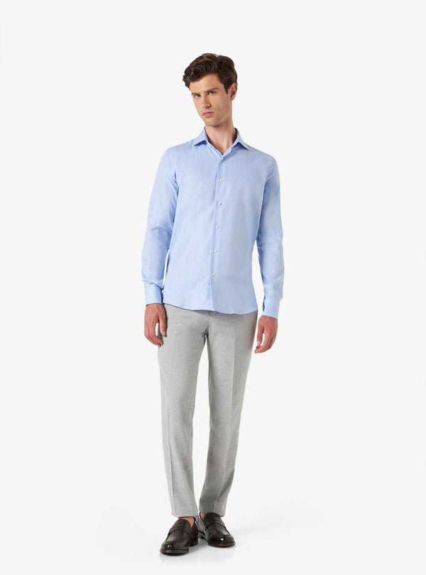 Camicia Regular in cotone con collo tagliato - Marine