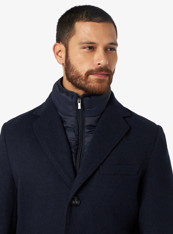 Coast coat in cashmere wool with bib - Furune