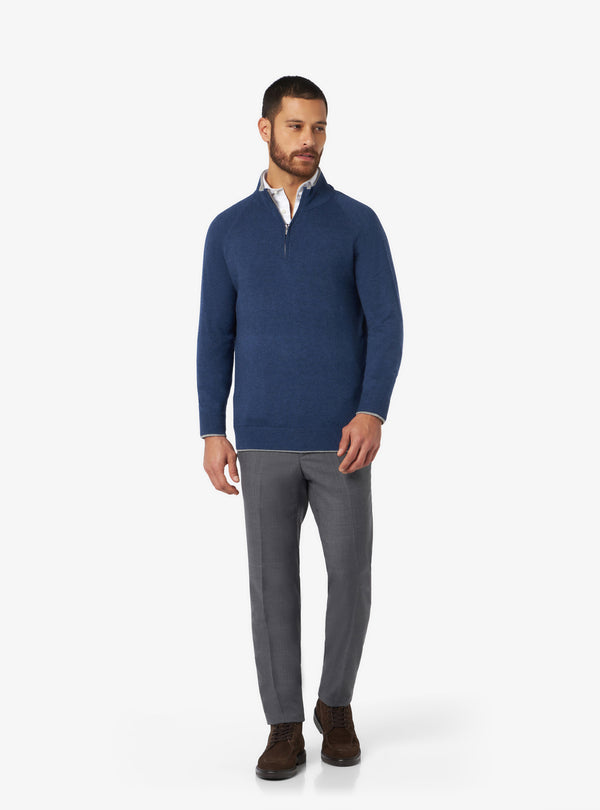 Maglia mezza zip in lana e cashmere - barclay