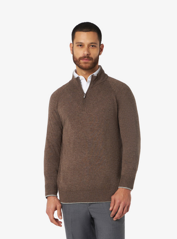 Maglia mezza zip in lana e cashmere - barclay