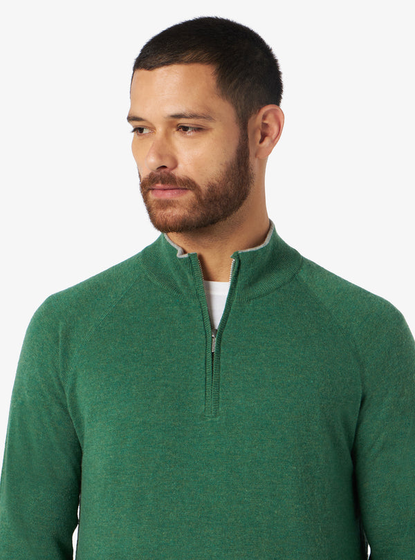 Maglia mezza zip in lana e cashmere - barclay