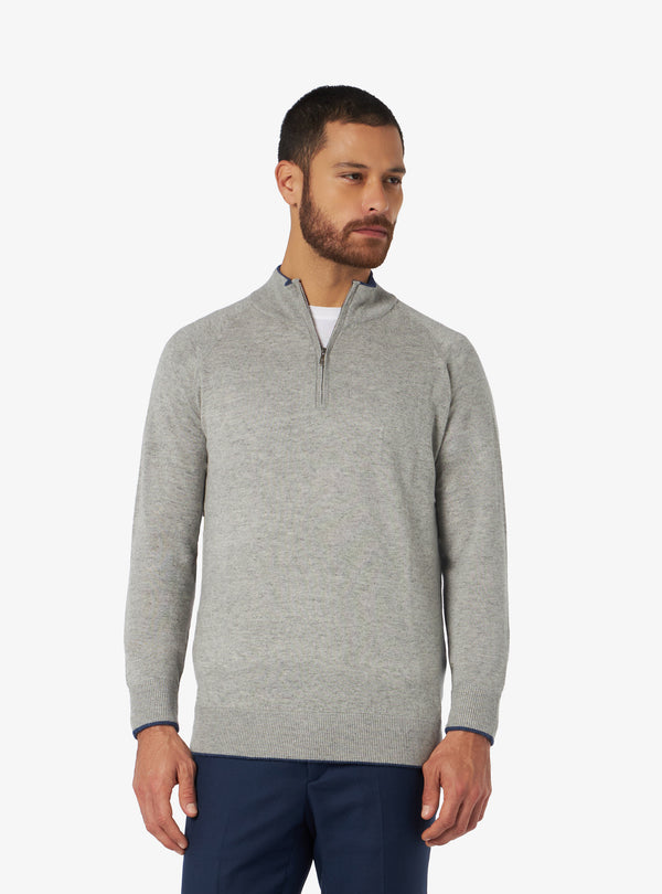 Maglia mezza zip in lana e cashmere - barclay
