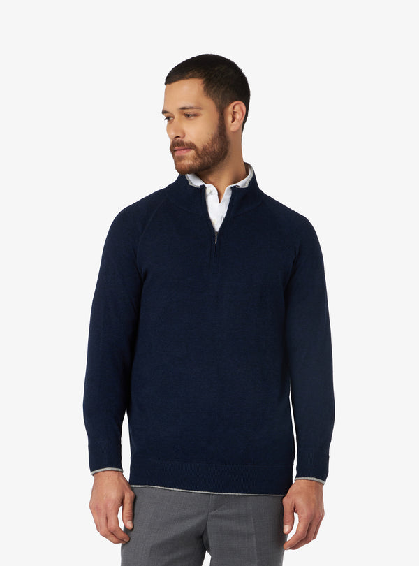 Maglia mezza zip in lana e cashmere - barclay