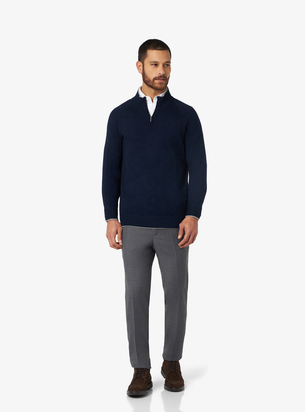 Maglia mezza zip in lana e cashmere - barclay