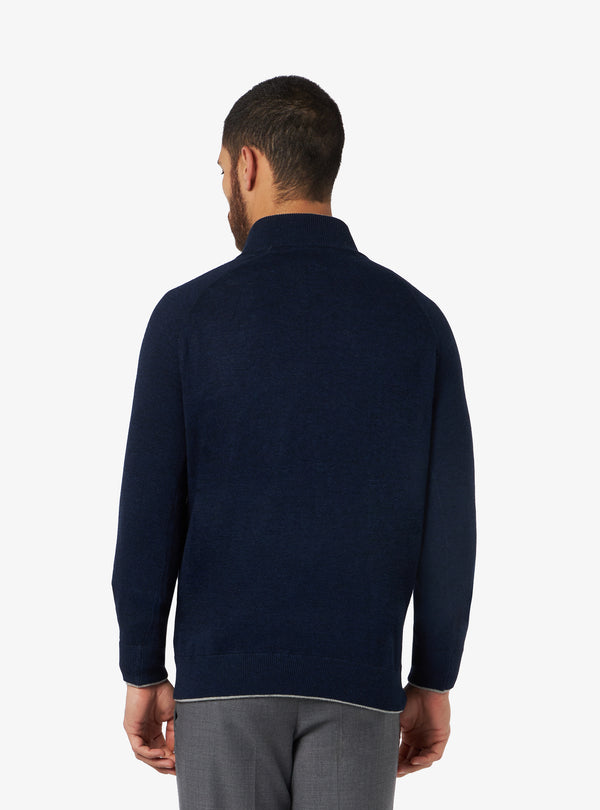 Maglia mezza zip in lana e cashmere - barclay