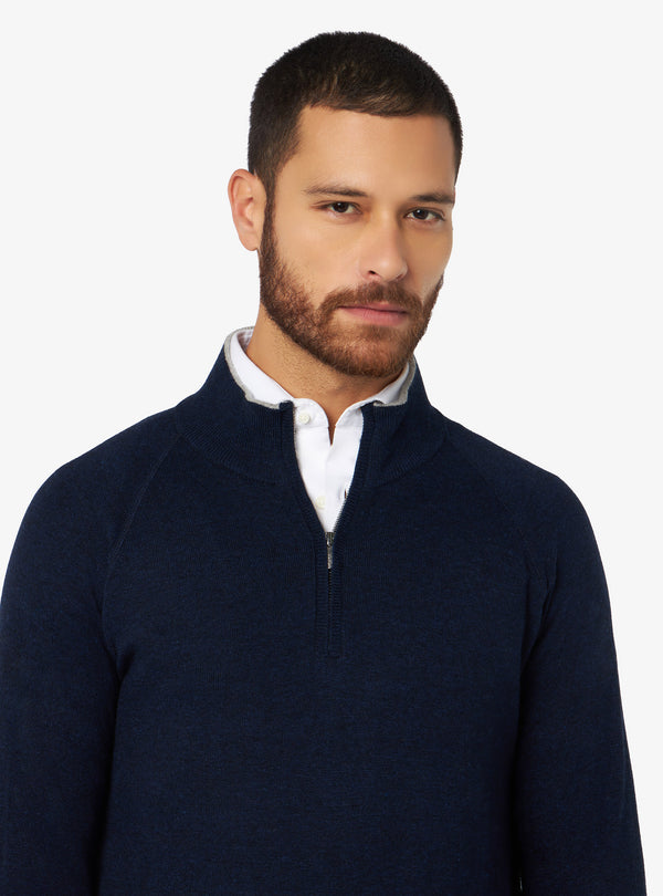 Maglia mezza zip in lana e cashmere - barclay