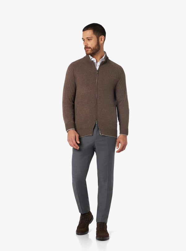 Cashmere wool shirt with whole zip closure - Colton