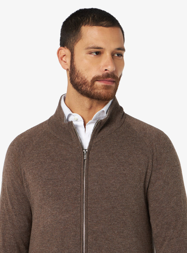 Cashmere wool shirt with whole zip closure - Colton