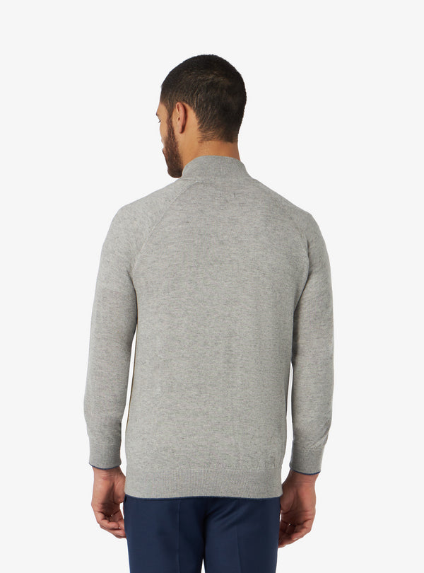 Cashmere wool shirt with whole zip closure - Colton