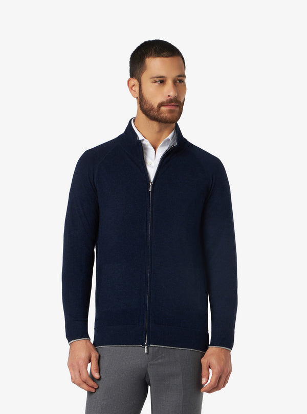 Cashmere wool shirt with whole zip closure - Colton