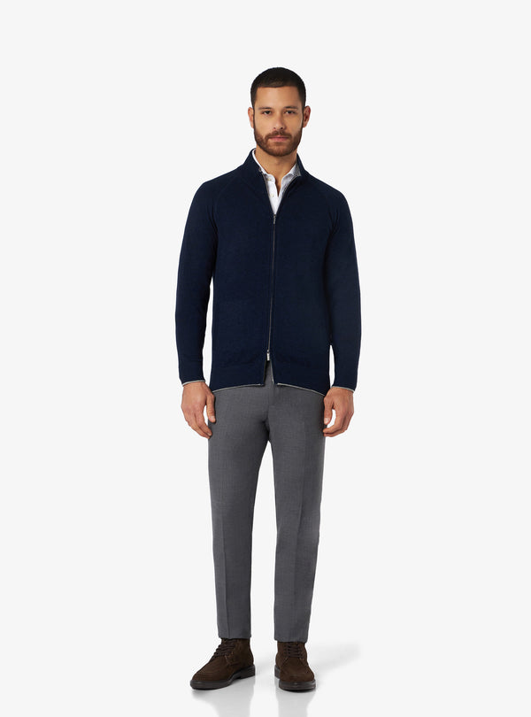 Cashmere wool shirt with whole zip closure - Colton