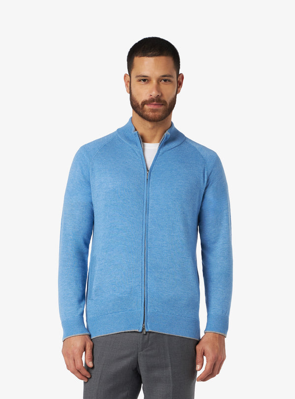 Cashmere wool shirt with whole zip closure - Colton