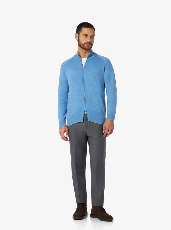 Cashmere wool shirt with whole zip closure - Colton
