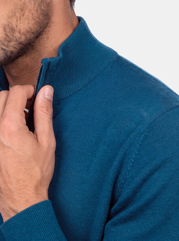 Maglione Uomo Mezza Zip in Lana Merinos