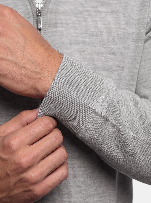 Maglione Uomo Mezza Zip in Lana Merinos
