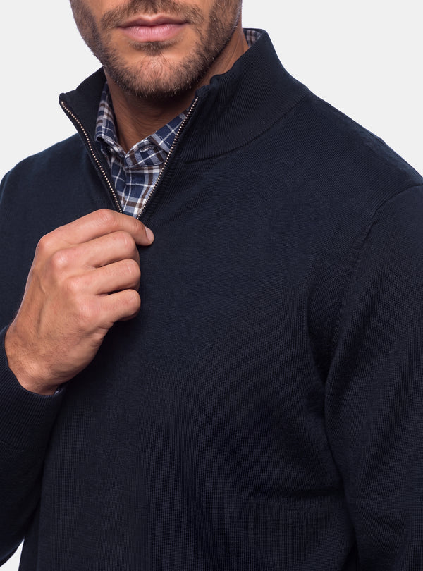 Maglione Uomo Mezza Zip in Lana Merinos
