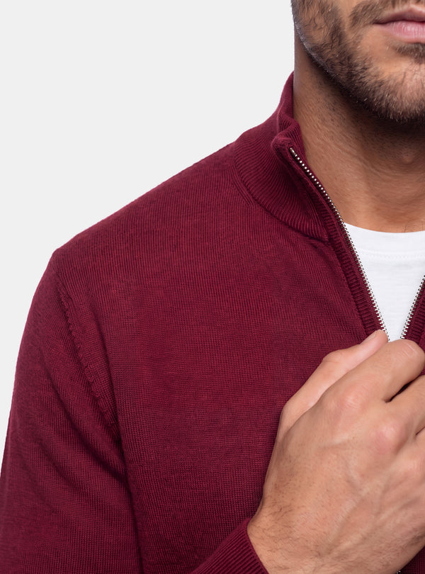 Cardigan Uomo Zip Intera in Lana Merinos