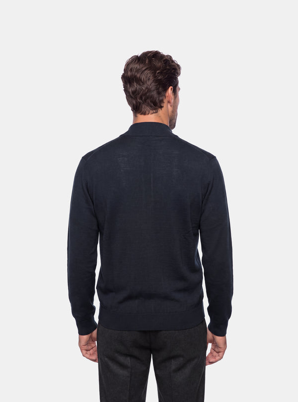 Cardigan Uomo Zip Intera in Lana Merinos