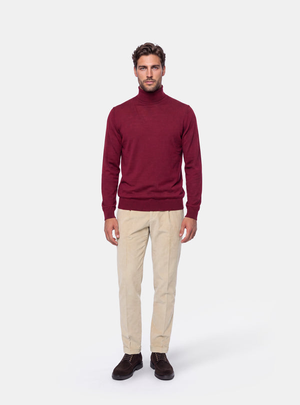 Maglione Uomo Collo Alto in Lana Merinos