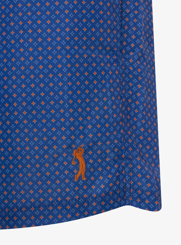 BLU CON PUNTINI ARANCIO
